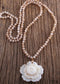 Boho Necklace, RH Crystal White Rose